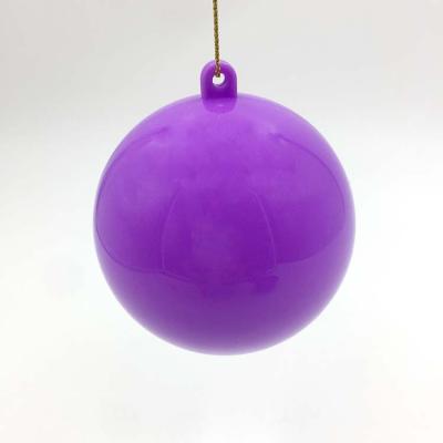 China Eco-friendly Dongguan 7cm Two Halves Plastic Christmas Ball Purple Round Christmas Ball for sale