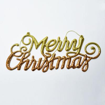 China 2021 Party Wholesale Donguan MERRY CHRISTMAS Plastic Letters Hanging Ornaments For Festival Decorations for sale