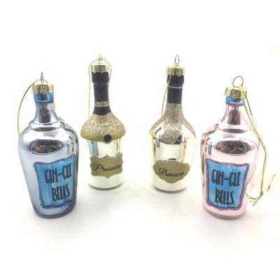 China Handmade Craft 2020 Hot Sales Dongguan Christmas Glass Bottle Shape Ornaments for sale