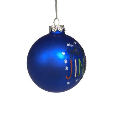 China Hand Paint 2021 New Products Dongguan 8cm Christmas Glass Round Ball For Festival Decorations for sale