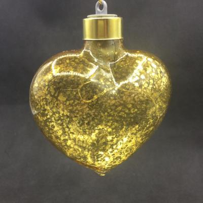 China Hand Paint and Hand Made Dongguan GOLD HEAR Ornaments with LED Light for Christmas Decoration for sale