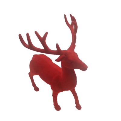 China Dongguan Christmas Decoration Handmade Indoor Decorative Red Christmas Figures Plastic Deer for sale