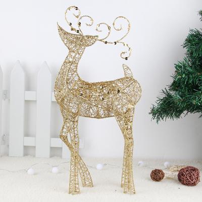 China 2019 Hot Sale Handmade Blinking Iron Deer Christmas Tree Ornament Handmade Hanging ELKS for sale