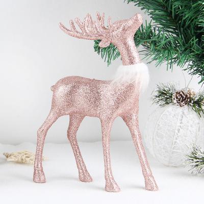 China Handmade Dongguan Deer Christmas Tree Decoration Handmade Pink Plastic Ornament for sale