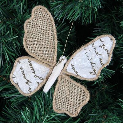 China Handmade Canvas Butterfly Christmas Tree Decoration Ornament for sale