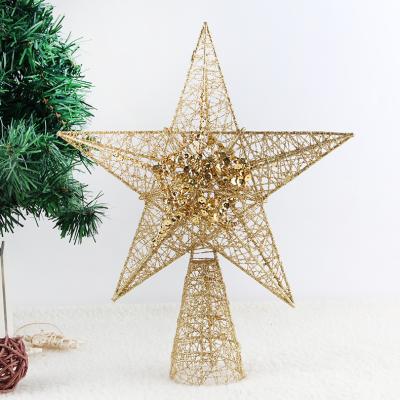 China Dongguan Handmade Golden Star Christmas Tree Decoration Handmade Top Vintage for sale