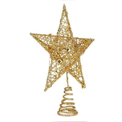 China Wholesale Star Christmas Tree Topper Decorative Dongguan Steel Wire Ornaments for sale