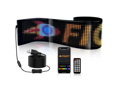 China 5VDC USB/2A 37x8.5cm LED Matrix Display Painel de carro Flexível Pixel Programável Scrolling Publicidade para DIY Animação Texto à venda