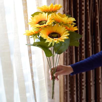 China Nordic factory wholesale handmade simulation flower sunflower wedding artificial flowers for decoration for sale