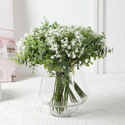 China Real Touch Plastic Artificial Eucalyptus Leaf Romantic Babysbreath Flower Table Decor for sale