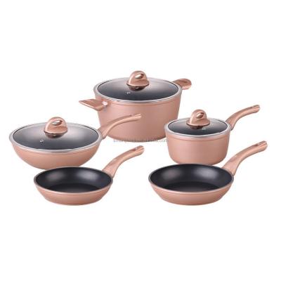 China Sustainable Cookware Set 2021 Hot Sale With Non Stick Stove Set And Ceramic Soup Pot With Cooking Pots for sale