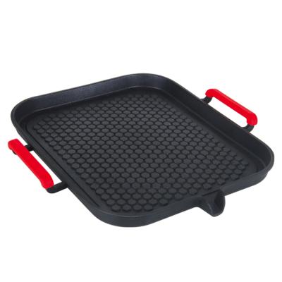 China Desinni Ggs Non-Stick Double Happy Pizza Griddle Call Stocked Grill Pan for sale