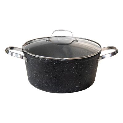 China Sustainable Tableware Cooking Healthy Cookware Non Wheat Slate 26cm Stick Stone Soup Pot for sale