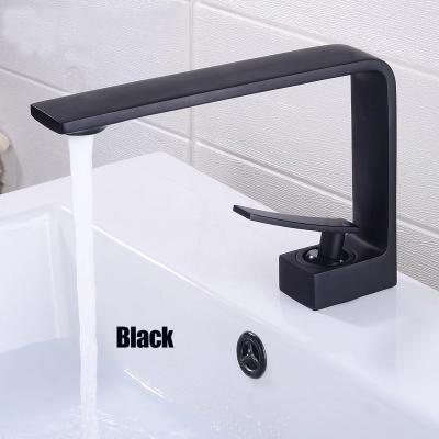 China Basin Faucets Basin Mixer Tap Black Countertop Brass Bronze Single Handle Single Hole Water Tap One Hole Metered Cold-Hot Waterfall Mixer for sale