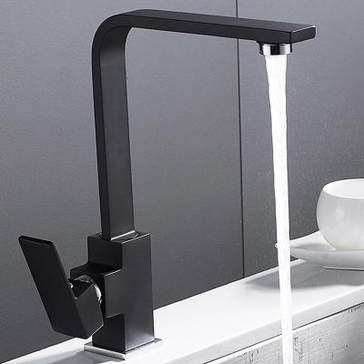 China Thermostatic Single Hole Kitchen Faucet Brushed Nickel Mixer Tap Single Handle Black Kitchen Faucet Stainless Steel Sink Faucet for sale