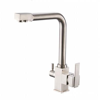 China Thermostatic Faucets Filter Black Single Hole Drinking Water Kitchen Faucet Single Hot And Cold Deck Mounted Mixer Tap Pure Water Sinks for sale