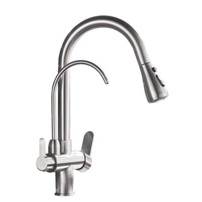 China Para cozinha de parede Crane For Kitchen Water Filter de torneira faucets kitchen faucets Thermostatic Faucet Three Ways Pull Down Mixer Kitchen Faucet for sale