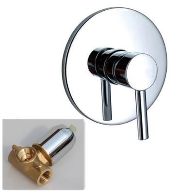 China Without Slide Bar Bathroom Round Single Handle Concealed Mixer Tap Modern Concealed Wall Mounted Chrome Faucet Shower Faucet Style for sale