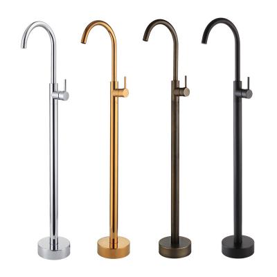 China Freestanding Black Bathtub Faucet Freestanding Sink Floor Mounted Sliding Bar Bathtub Faucet for sale