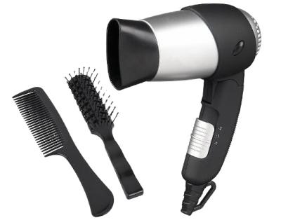 China Factory Cost Foldable Travel Hair Dryer Handle Travel Set Collapsible Hair Dryer with Comb for sale