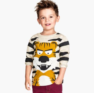 China 2018 Sustainable Tiger Pattern Printed 2 - 7 Year Old Boy Kids Quality T Shirt for sale