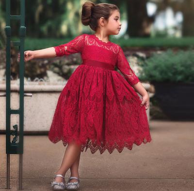 China Viable Super Graceful Princess Girls Party Lace Dress for sale