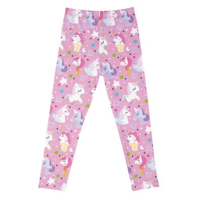 China Color Fade Proof Cartoon Pattern Printed Feel Soft Smooth Kids Girls Leggings for sale