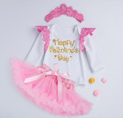 China Valentine's Day Anti-Shrink Baby 4pcs Matching Clothing Set for sale