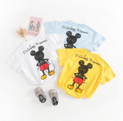 China 100% Cotton Cartoon Character Short Sleeve Quality Cotton Baby Romper for sale