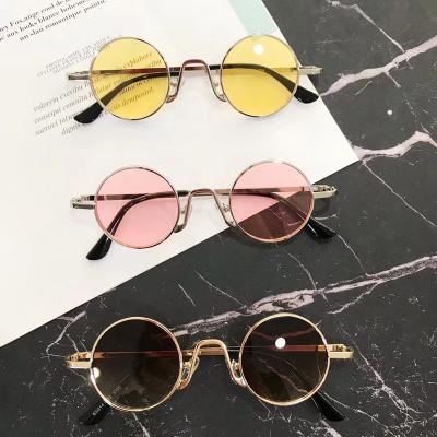 China Chic Metal Steampunk Sunglasses G0437 HBK Sunglasses Dropshipping Vintage Classic Small Round Punk Glasses for sale