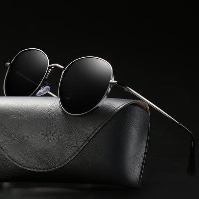 China Fashion Sunglasses HBK METAL STEAMPUNK SUNGLASSES POLARIZED AROUND SUNGLASSES MEN WOMEN POLARIZED DRIVE UV400 GLASSES K36015 for sale