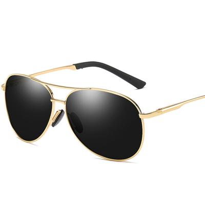 China Fashion Sunglasses HBK Classic Pilot Polarized Mens Sunglasses With Metal Frame for sale