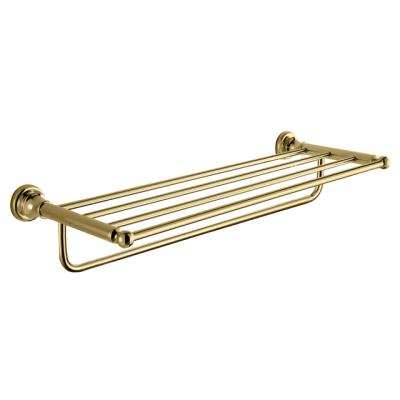 China Durable Anti-rust Solid Brass Bath Towel Shelf With Wall Mounted Towel Racks Towel Racks For Bathroom for sale