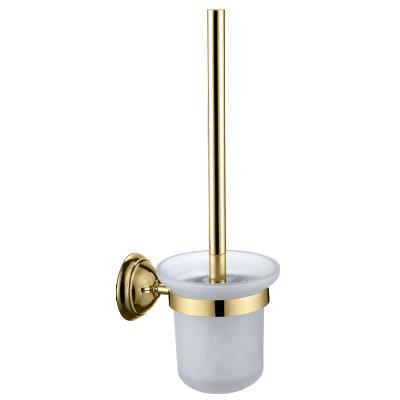 China Modern Rust Gold Toilet Scrubber Brush Bathroom Toilet Cleaning Brush and Heavy Duty Brushed Holder Set for sale