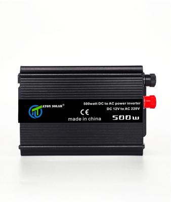 China Small Size Portable 500W Modified Sine Wave Power Inverter 12V To 220V Car Converter With USB Ports Charger Adapter Car Plug 14*10*5 for sale