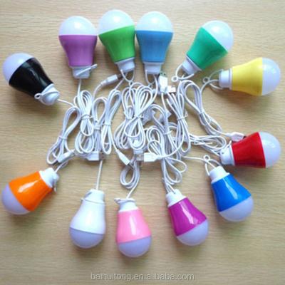 China 1.2m Wire 5W 5V Small Bulbs Residential Led PVC Shell Mini Dc Colorful Color Usb Light Bulb for sale