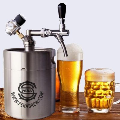 China 2L/3.6L/4L/5L Mini Beer Keg Dispenser Body Stainless Steel Western Logo With Tap Draft Beer/Coffee/Juice Shaker Easy Accessories for sale