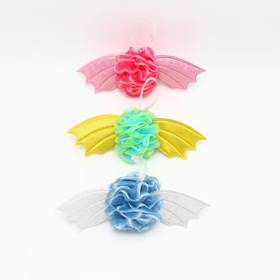 China EXFOLIATING bat wings shape baby ball baby shower ball cheap medium bath soft sponge net for bathing for sale