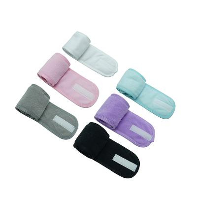 China Fashion HOOk&LOOP Hair Band Face Wash Makeup Remover Designer Hair Scrunchies Adjustable Elastic Hair Wrap for sale