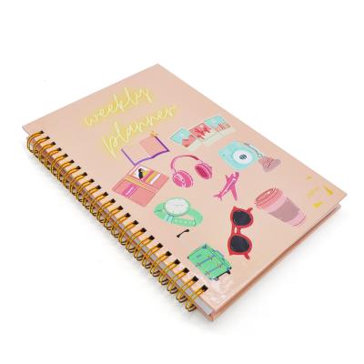 China Hot Sale Loose Leaf Limit Printing Happy Shopping Spiral Bound Book Planner For Weekly Planning for sale