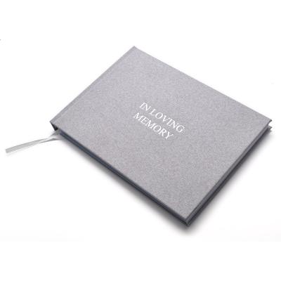 China Custom Luxury Memorial Book 2020 Cloth Printing Signature Funera Book OEM ODM Memorial Guest Book Wholesale High Quality for sale