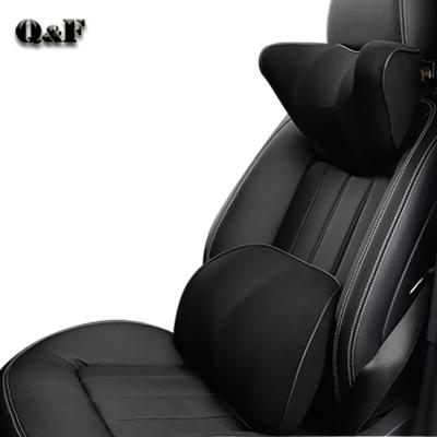 China Business Customized Memory Foam Car Pillow Headrest Waist Backrest Pillow Ergonomic New Slow Connected Set for sale