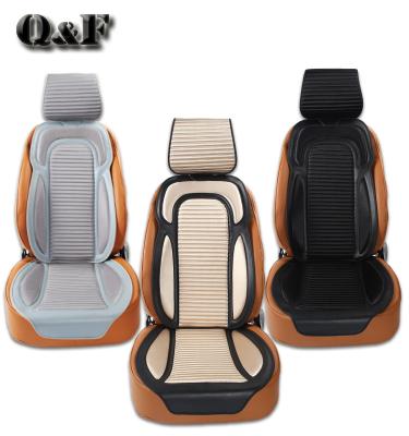 China Fashion Universal Streamlined 4 Season Leather Car Silky Canvas Synthetic Seat Cover Full Sets for sale