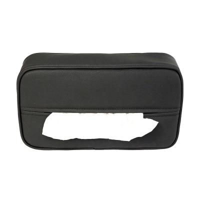 China Business/Car Hanging PU Tissue Box Luxury Leather Sun Shade Towel Box Car Hanging Storage Box For Car Back Seat Hanging Paper Holder for sale