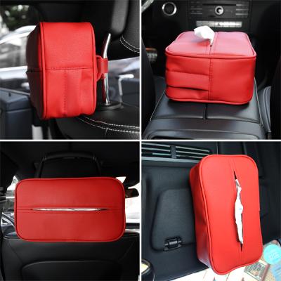 China Folding Leather Car Boxing Vehicle Auto Accessories/Business/Accessories Luxury Cloth Holder Hanging Cloth Storage Bag for sale