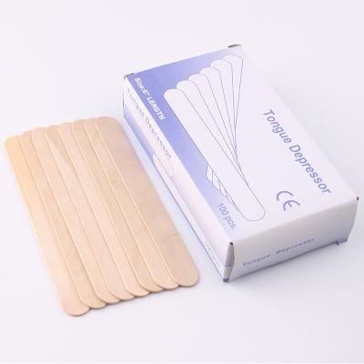 China Professional Salon Package 100pcs Nail Wax Applicator Disposable Wooden Stick Waxing Spatulas Birch Wood Spatulas for sale