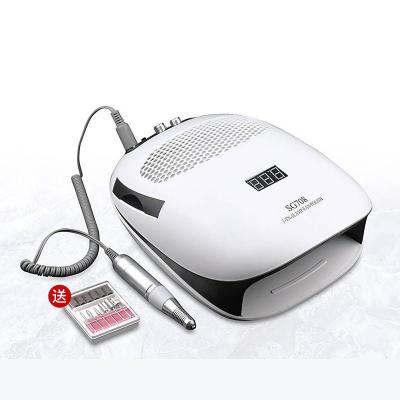 China SG708 140W LED Gel Nail Lamp Vacuum Cleaner Fast Cure UV Manicure 30000 RPM Electric 3 in 1 Nail Drill Machine Nail Dryer Dust Collector for sale