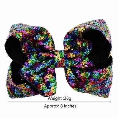 China Cute Baby Hair Accessoris 8 Inch Sequin Bow Hair Big Bow Baby Hair Clips Kids Hair Bow Hairpins Kids Hair Clips Headwear Accessories for sale