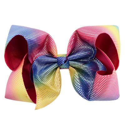 China Trendy Drop Shipping Chinese Supplier Jojo Siwa Big Hair Bow Cut 8 Inch Fashion Hair Bows For Girls for sale