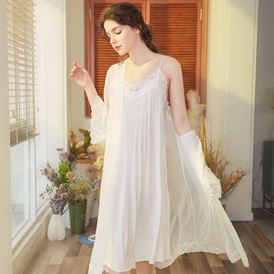 China Free Shipping QUICK DRY Princess Sweet Sleepwear Sleepwear Girls Summer Palace Style Lace Nightgown Long Dress for sale